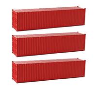 Evemodel Lot de 3 Conteneur pour Modélisme Ferroviaire Ho 1:87 Container Boîtes d'expédition Non Décorées 12,2cm (Orange)
