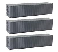 Evemodel Lot de 3 Hi-Cube Conteneur pour Modélisme Ferroviaire Ho 1:87 Container Boîtes d'expédition Non Décorées 12,2 cm (Gris foncé)