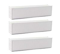 Evemodel Lot de 3 Hi-Cube Conteneur pour Modélisme Ferroviaire Ho 1:87 Container Boîtes d'expédition Non Décorées 12,2 cm(Blanc)…