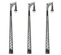 Evemodel Lot de 3 Lampes de Chemin de Fer H0 12 cm Feux de Voie Mât en Treillis Modèle Ferroviaire LED 3V