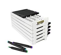 Evemodel Lot de 6 porte-stylos de 15 x 6 emplacements pour marqueurs artistiques, maison, école, bureau (blanc)