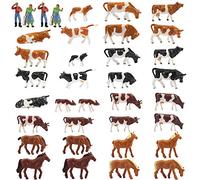 Evemodel Modélisme ferroviaire 36 pièces 1:87 Animaux de Ferme Bien Peints Piste H0 Vaches Chevaux Figurines