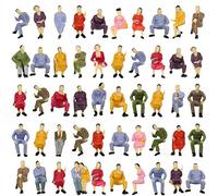 Evemodel P4302 Lot de 50 Figurines Assises - Calibre O - Échelle 1/50 - Personnes pour Paysage Ferroviaire - Modèle Miniature de Train