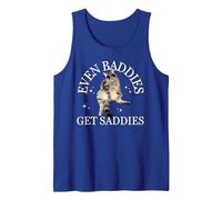 Even Baddies Get Saddies Funny Cat Meme pour Hommes et Femmes Débardeur, Homme, Bleu Royal, M