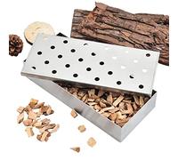 Even Boîte de fumage en acier inoxydable avec couvercle rabattable pour barbecue au charbon de bois et propane Delr