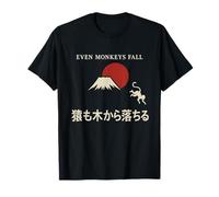 Even Monkeys Fall Proverbe Japonais Kanji MT Fuji Art T-Shirt