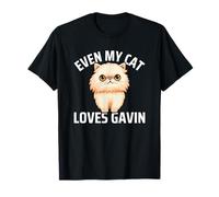 Even My Cat Loves Gavin Birthday First Name Persian Mom Dad T-Shirt