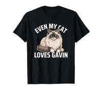 Even My Cat Loves Gavin Birthday First Name Ragdoll Mom Dad T-Shirt