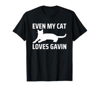 Even My Cat Loves Gavin Birthday First Name T-Shirt