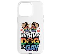 Even My Dog Is Gay | Funny Rainbow Pride Pet Design apparels Coque pour iPhone 15 Pro Max