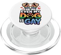 Even My Dog Is Gay | Funny Rainbow Pride Pet Design apparels PopSockets PopGrip pour MagSafe