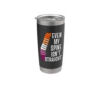 Even My Spine Is Not Straight Lesbian WLW Pride Gobelet isotherme en acier inoxydable double paroi