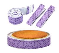 Even Pan Strip | 4pcs Cotton Heat Insulation Cake Wraps | Ajustable Reusable Moist Cloth Strips For Even | For Home Kitchen Bakery Cake Shop Class Studio Prevent Crowning Level T