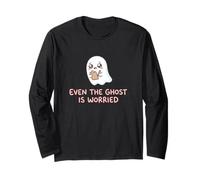 Even The Ghost is Worried Anxiety Humour Spooky Halloween Manche Longue