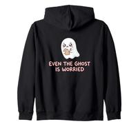 Even The Ghost is Worried Anxiety Humour Spooky Halloween Sweat à Capuche
