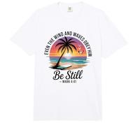 Even The Wind and The Waves Obey Him Mark 4:41 Christian Comfort Colors Adult Heavyweight T-Shirt