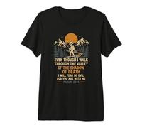Even Though I Walk Through The Valley Psaum 23 4 T-Shirt Haut de Gamme