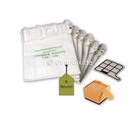 eVendix Jeu de filtres adapté pour Vorwerk Kobold VK 135/136: 6 Sacs d'aspirateur/Sac à poussière + 1 microfiltre hygiénique HEPA + 1 Mot