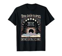 Événement céleste de l'éclipse Solaire Totale 2024 Avril 8 Phases de Lune T-Shirt Graphique avec Valeur