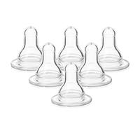 Evenflo Feeding Lot de 6 tétons classiques en silicone sans BPA à débit moyen - 3 mois + Transparent (lot de 1)