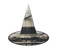 Evengigy Chapeau de sorcière pliable pour Halloween avec imprimé partition