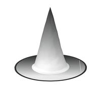 Evengigy Chapeau d'Halloween imprimé blanc à noir ombré chapeau de sorcière amusant chapeau de sorcière chapeau pliable Cosplay Décor personnalisé 1 pièce