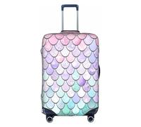 Evengigy Housse de protection pour valise Motif sirène Rose pastel Violet Aqua Thé 45,7 à 81,3 cm, blanc, L