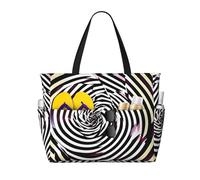 Evengigy Sac de plage imperméable à motif d'illusion d'optique en spirale pour femme, grand sac de sport pour voyage
