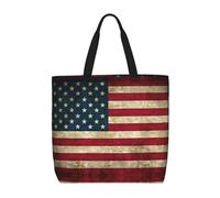 Evengigy Sac fourre-tout imprimé drapeau américain et poche intérieure zippée pour femme, sac de courses réutilisable de voyage