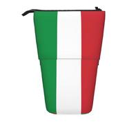 Evengigy Trousse à crayons avec fermeture éclair et support réglable Motif drapeau de l'Italie, Noir , Taille unique, Organiseur de sac