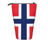Evengigy Trousse à crayons avec fermeture éclair et support réglable Motif drapeau norvégien, Noir , Taille unique, Organiseur de sac