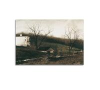 Evening at Kuerners par Andrew Wyeth Impression sur toile - Décoration murale - Décoration artistique musicale et cinéma - Pour salon, chambre à coucher - 60 x 90 cm - Style sans cadre
