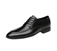 Evening Dress Oxford Shoes for Men Luxury Leather Lace-up Round Toe Non Slip Anti-Slip Casual Prom and Wedding Shoes(Black,46 EU)