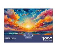 Evening Glow Mouette Puzzle 1000 Pièces pour Adultes Et Enfants À Partir De 12 Ans Jeux De Défi Jouets Éducatifs Divertissement Créatif Cadeau Classiques Décoration De La Maison 38x26cm/1000pcs