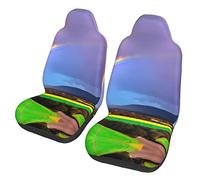 Evening Rainbow Dua Sarung JOK Mobil,*, Sarung JOK Mobil Depan, Cocok Untuk Sebagian Besar Mobil, SUV, Truk, Van, Dll.