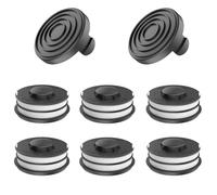 EVENLINKICS 3405685 Bobine de rechange, couvercle de bobine TLE-02-1, pour coupe-bordure Einhell GC-ET 4530, compatible avec les pièces de rechange Einhell (6 bobines de fil de rechange + 2 couvercles