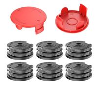 Evenlinkics Bobines de débroussailleuse, pour Bosch F016800351, compatible avec Bosch AdvancedGrassCut et gamme ART, Compatibles Bosch tondeuse à gazon pièces de rechange (6 bobines + 2 couvercle)