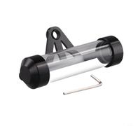 Evenoonest Boîtier cylindrique en verre pour vignette avec joint à vis | Alliage d'aluminium robuste, fenêtre en verre transparent, extrémités de vis sécurisées, finition noire, montage