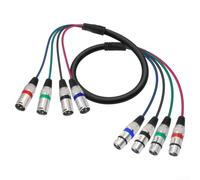 Evenoonest Câble audio XLR mâle professionnel 4 canaux | Connexion équilibrée vers femelle pour équipement d'enregistrement en studio de son en direct, en alliage de zinc