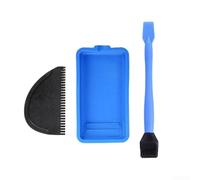Evenoonest Kit de brosses à colle en silicone, ensemble grattoir | Brosse, bol et racloir, silicone, bleu/noir, antiadhésif, poils flexibles, pour protection d'écran de téléphone, 3 pièces