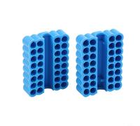 Evenoonest Lot de 2 porte-embouts de tournevis 32 trous | Lot de 2 forets à tige de 6,35 mm / in in avec étui de rangement compact en plastique avec couvercle, organisateur d'outils