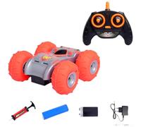Evenoonest Roue gonflable RC Stunt Car 2,4 GHz (Orange) | Véhicule télécommandé double face Flip pour aventures hors route, jouet en plastique avec manipulation précise pour enfants