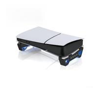 Evenoonest Support de jeu réglable pour consoles PS5 Slim Pro | Base de rangement portable avec lumière RVB intégrée et hub USB 4 ports, support stable pour les modèles de disque et