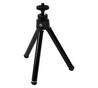 Evenoonest Support stable en aluminium pour mini trépied en plastique dur | Pieds extensibles en 2 parties, hauteur réglable, rotule flexible, support stable, finition argent ou noir