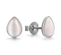 Evensee Argent 925 Boucles d'Oreilles Goutte Mini Œil de Chat,Pierre Chatoyante Rhodiée Hypoallergénique,Cadeau Fille Baptême Fête des Mères