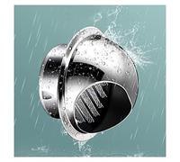 Évent à persiennes avec maille d'écran intégrée, couvercle d'aération rond for sortie murale a inoxydable 304, grille ronde a(400mm/15.75in)