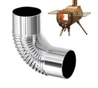 Évent Coudé De Cheminée - Tuyau De Poêle De 4 Pouces | Tube En Acier Inoxydable - Connecteur De Conduit À 90 Degrés Avec Construction Résistante À La Rouille Pour Brûleur De Cheminée, Barbecue, Campin