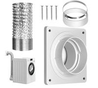 Évent de sécheuse - Kit d'aération de fenêtre ABS Ac | Connecteur mural pour grille d'aération portable avec tuyau | Plaquue connecteur de pièces de rechange pour lave-linge, ventilateurs de Ventila
