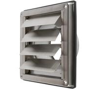 Évent d'échappement en acier inoxydable de 12,7 cm pour systèmes CVC - Joint d'étanchéité en caoutchouc - Couvercle de conduit mural - Bouchon d'échappement extérieur - Grille de sécheuse et de hotte