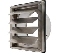 Évent d'échappement en acier inoxydable de 15,2 cm pour systèmes CVC - Joint d'étanchéité en caoutchouc - Couvercle de conduit mural - Bouchon d'échappement extérieur - Grille de sécheuse et de hotte